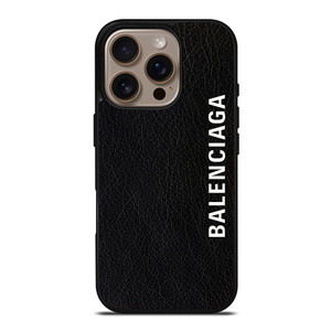 BALENCIAGA LEATHER BLACK iPhone 16 Pro Max Case Cover